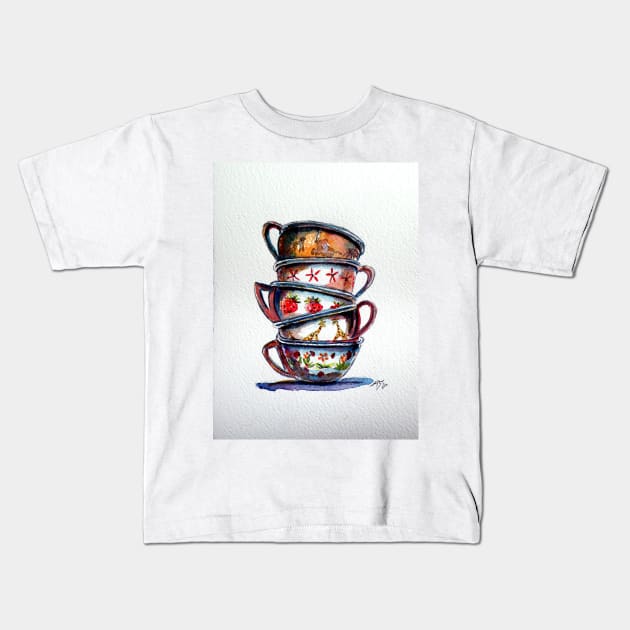 Cups Kids T-Shirt by kovacsannabrigi